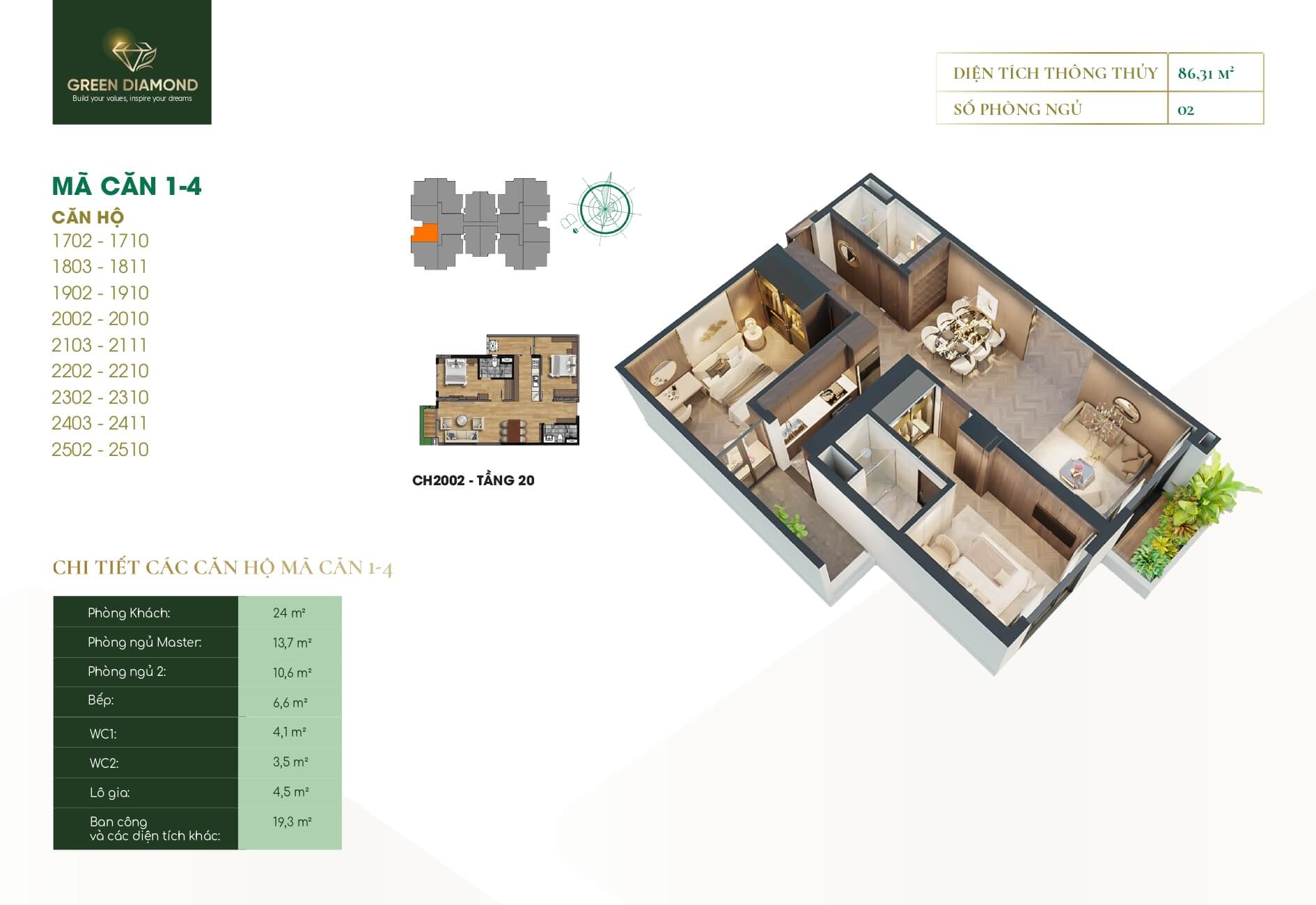 Thiết Kế Căn Hộ Green Diamond Láng Hạ