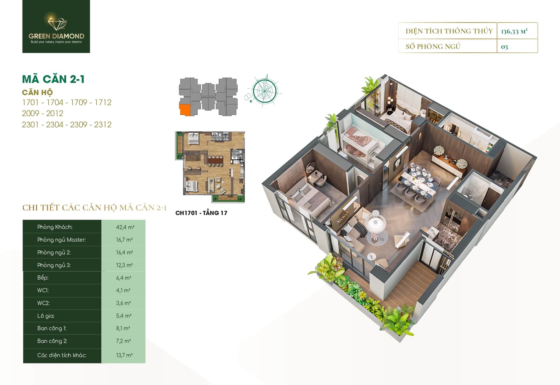Thiết Kế Căn Hộ Green Diamond Láng Hạ