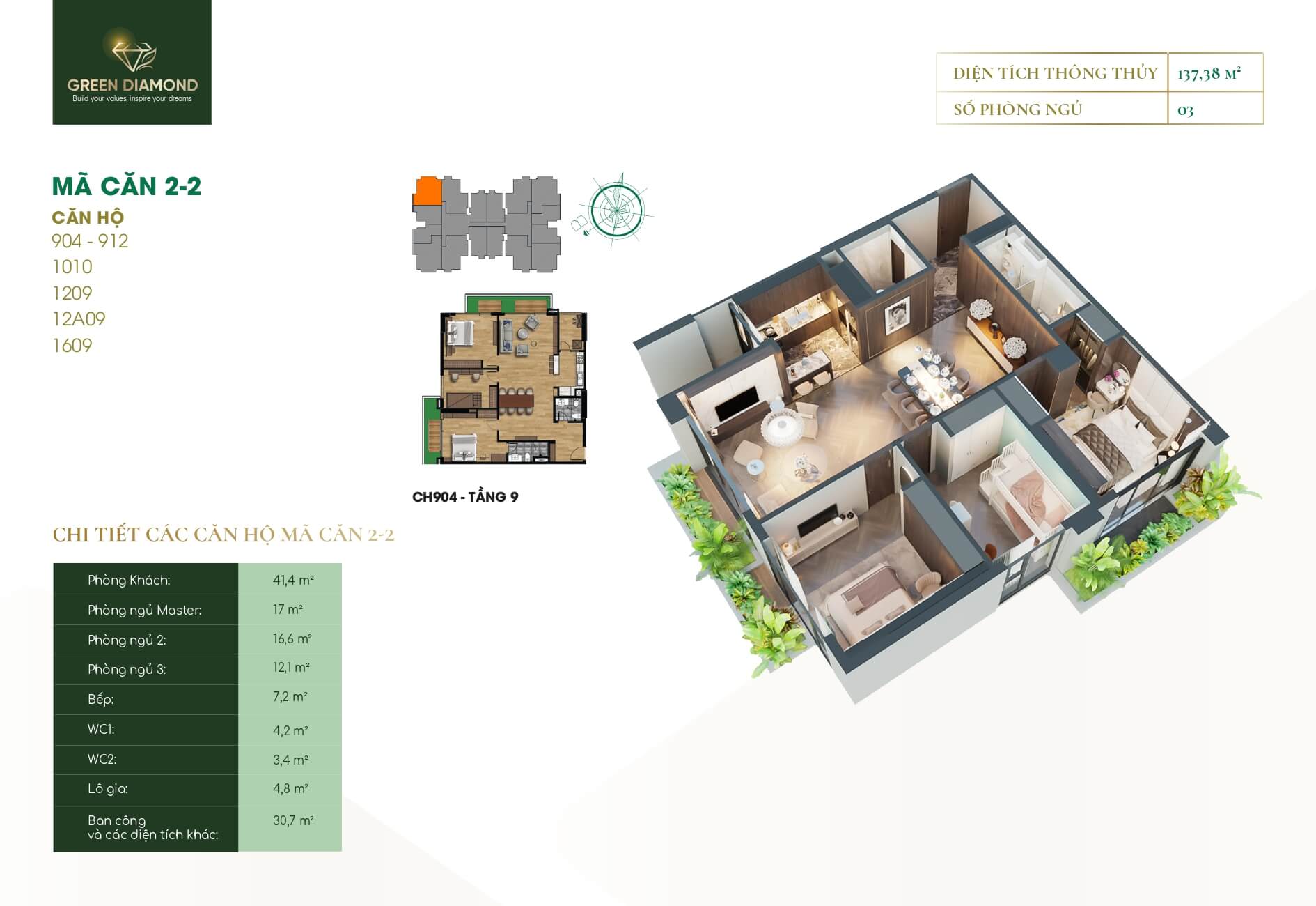 Thiết Kế Căn Hộ Green Diamond Láng Hạ