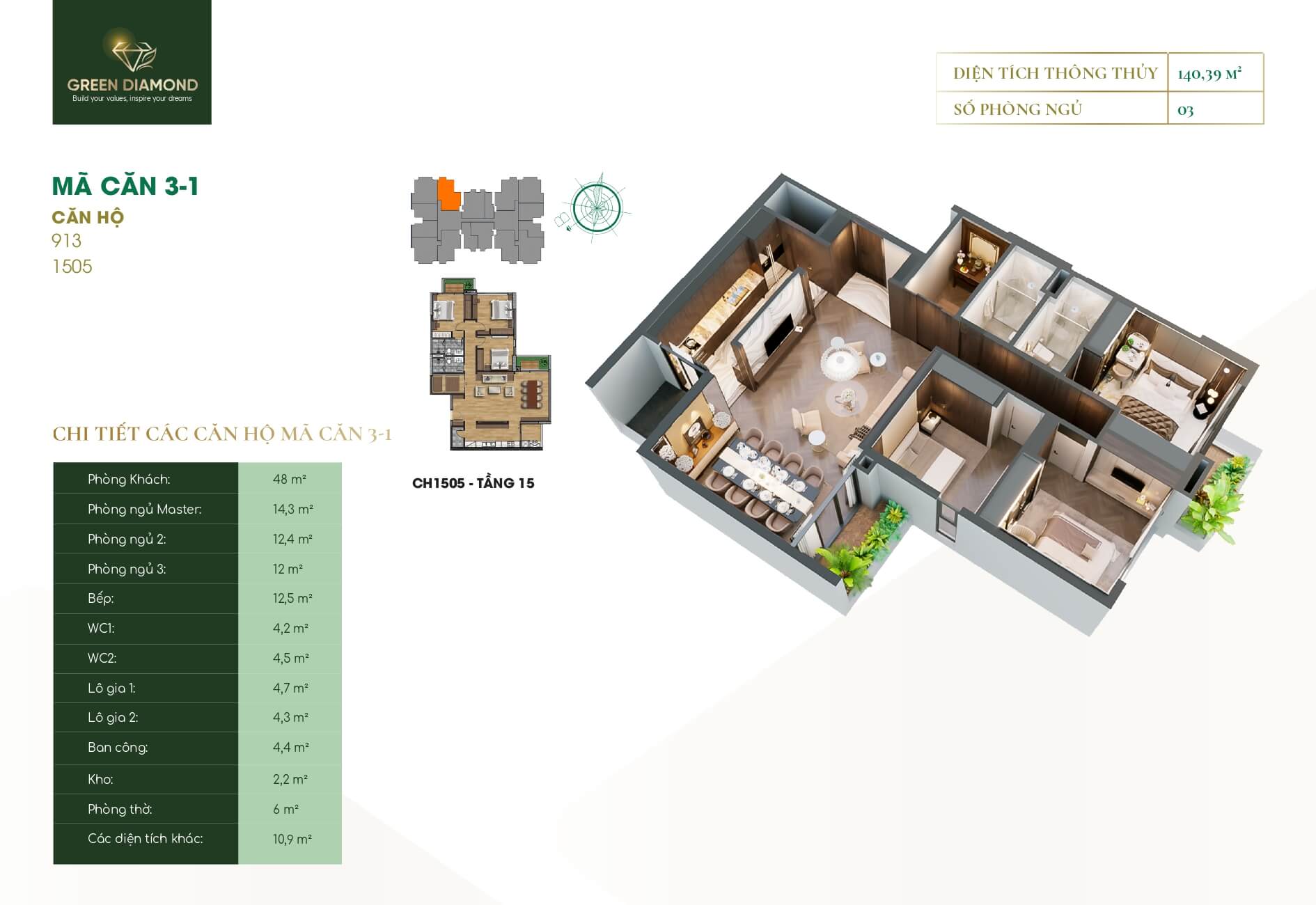 Thiết Kế Căn Hộ Green Diamond Láng Hạ