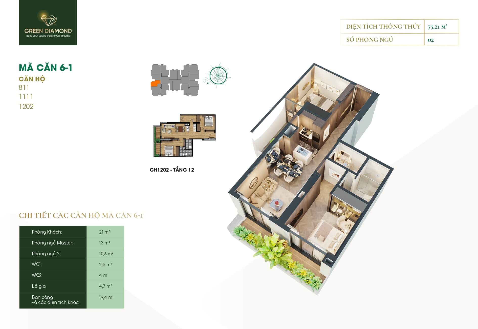 Thiết Kế Căn Hộ Green Diamond Láng Hạ