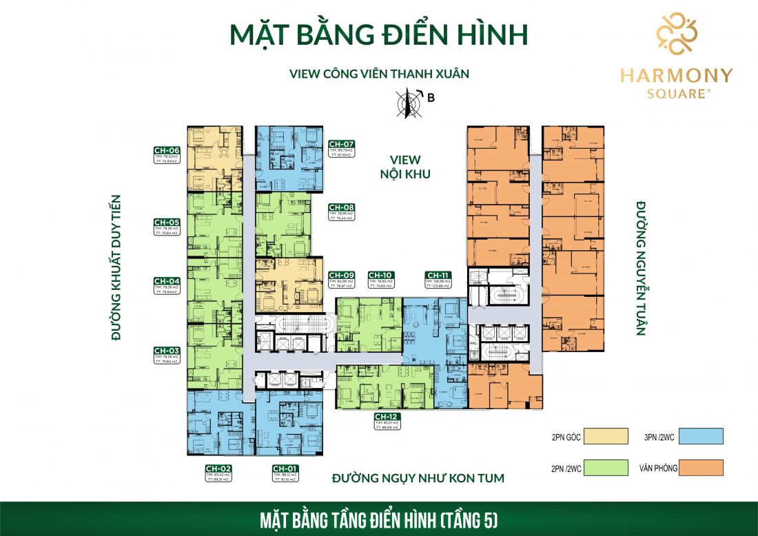 Mặt Bằng Dự Án Harmony Square 199 Nguyễn Tuân