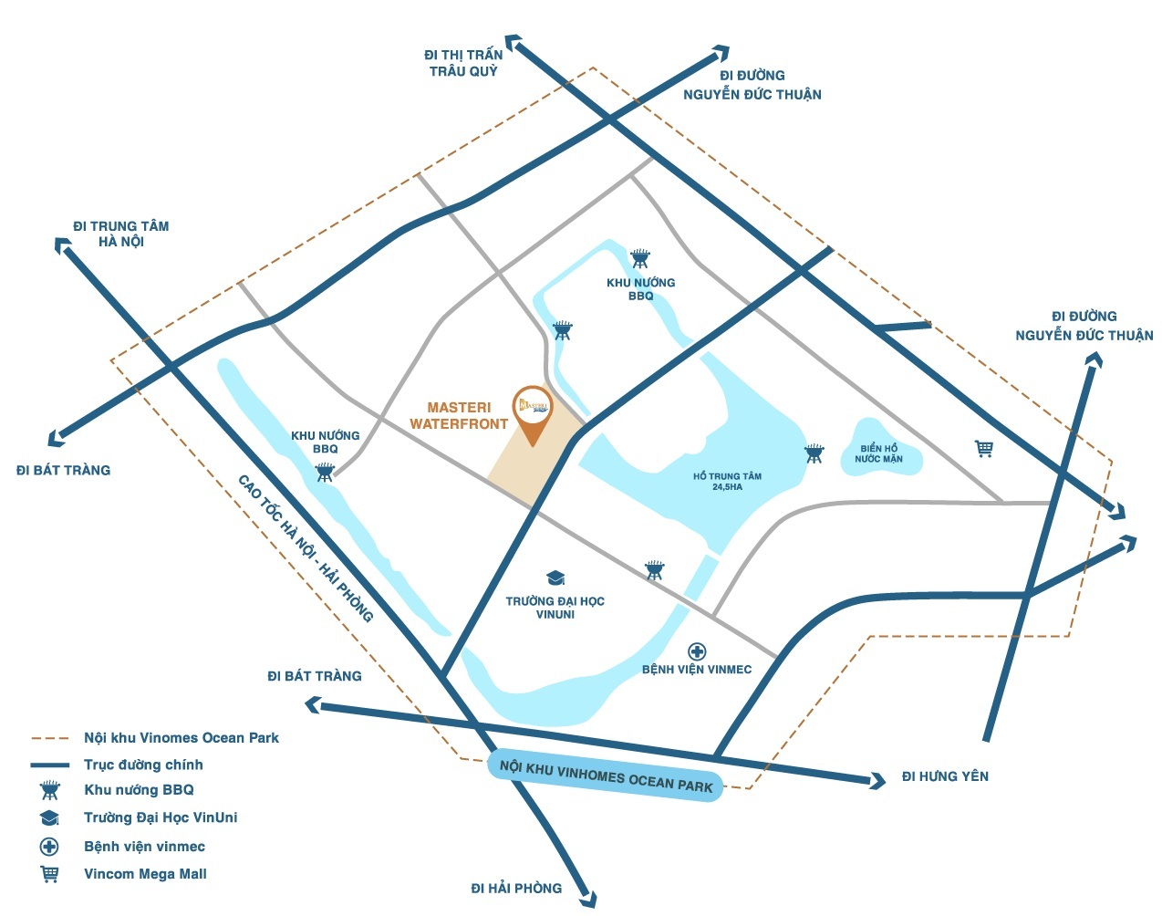 Vị Trí Dự Án Masteri Waterfront Ocean Park
