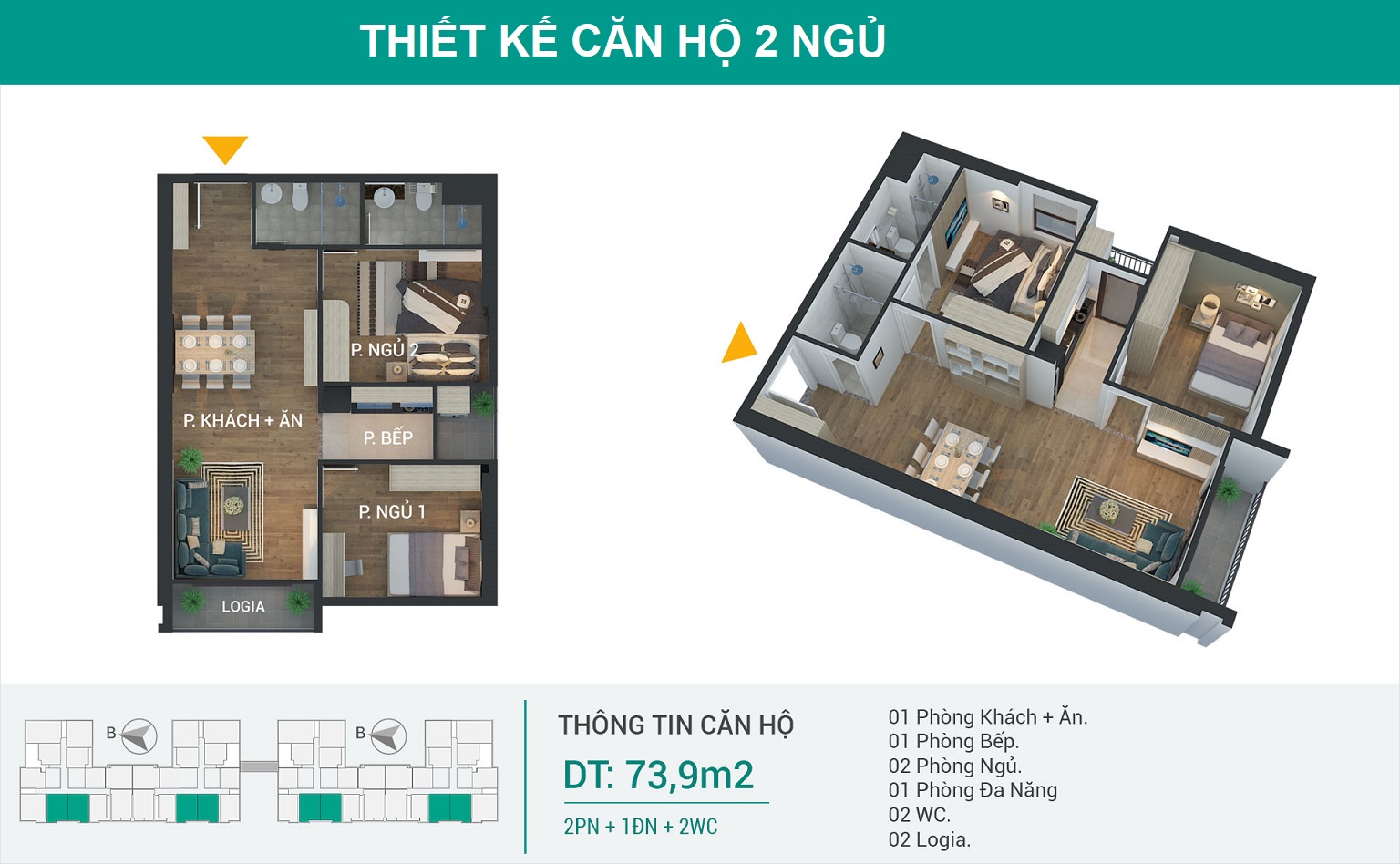 Thiết kế căn hộ Ruby Riverside Phúc Đồng