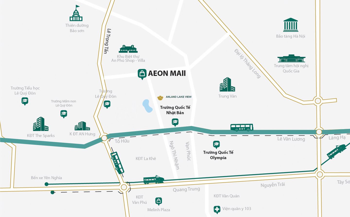 Vị trí dự án Anland Lake View Hà Đông