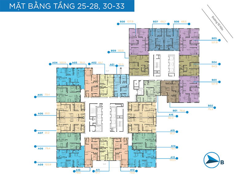 Mặt bằng căn hộ chung cư BID Residence