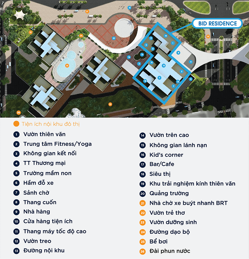 Tiện ích dự án chung cư BID Residence Tố Hữu