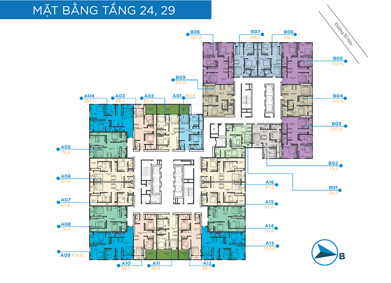 Mặt bằng căn hộ chung cư BID Residence
