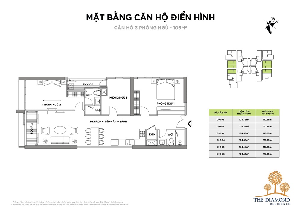 Thiết kế căn hộ The Diamond Residence Lê Văn Lương