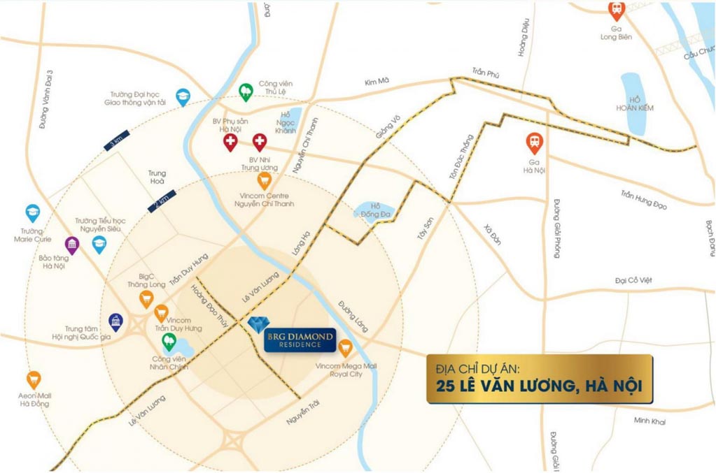 Vị trí dự án chung cư BRG The Diamond Residence