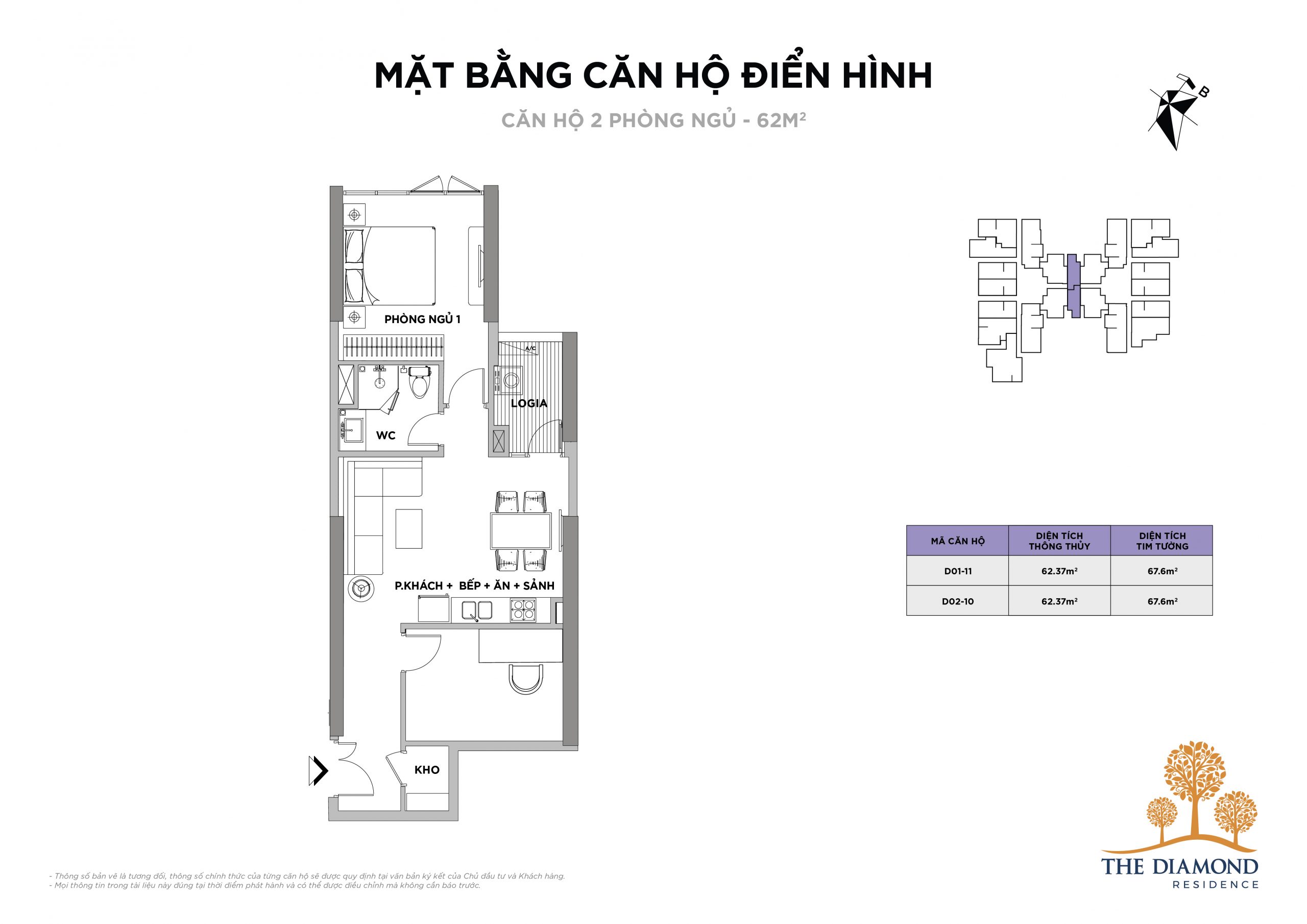 Thiết kế căn hộ The Diamond Residence Lê Văn Lương