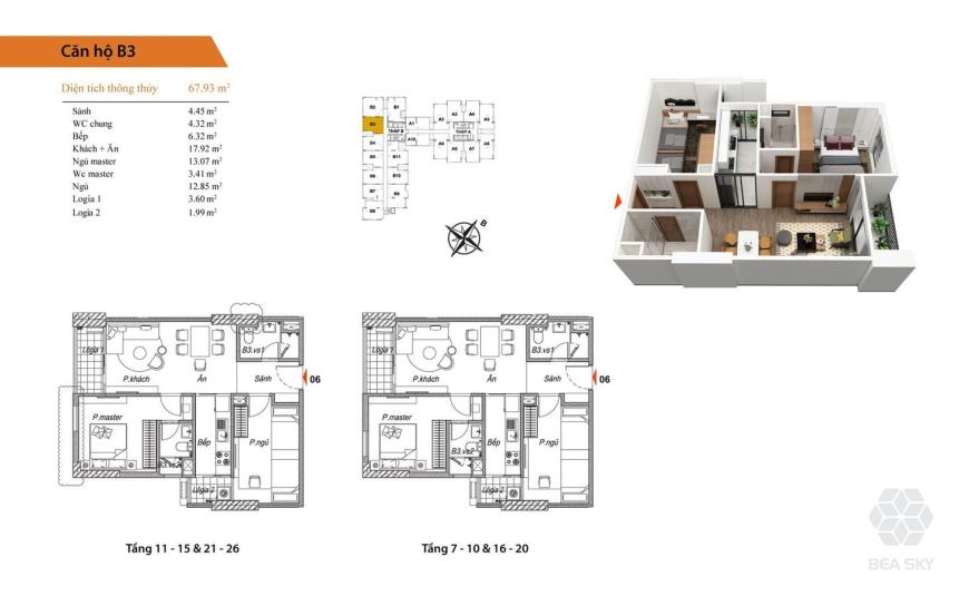 Thiết kế căn hộ chung cư Bea Sky