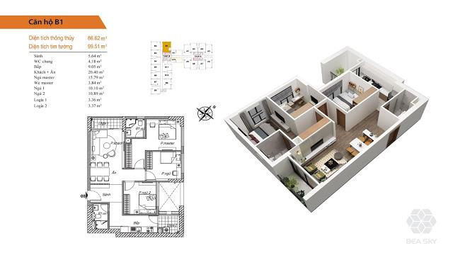 Thiết kế căn hộ chung cư Bea Sky