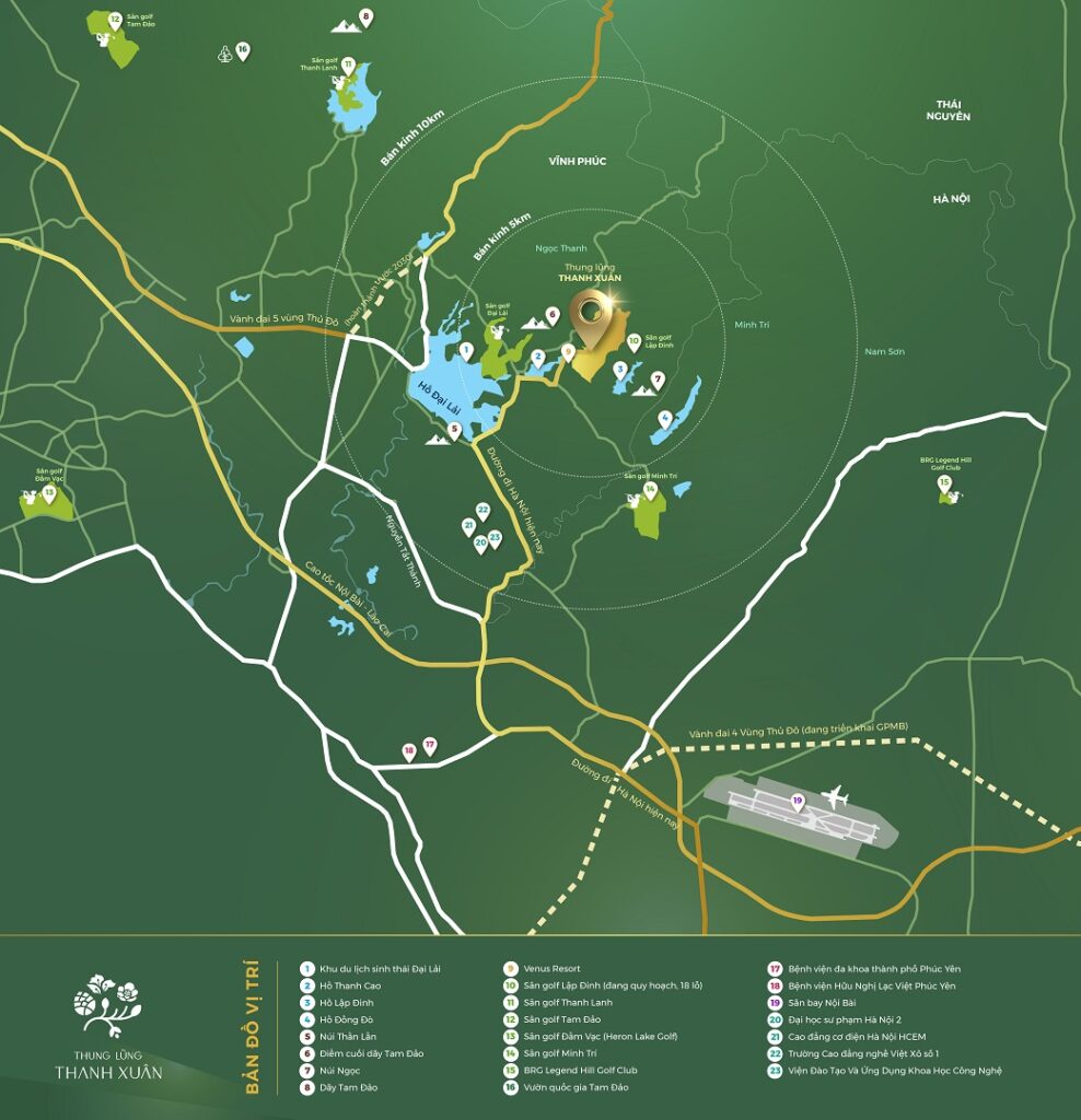 Vị trí dự án Thung Lũng Thanh Xuân Valley