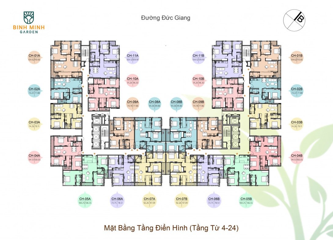 Mặt Bằng Dự Án Chung Cư Bình Minh Garden