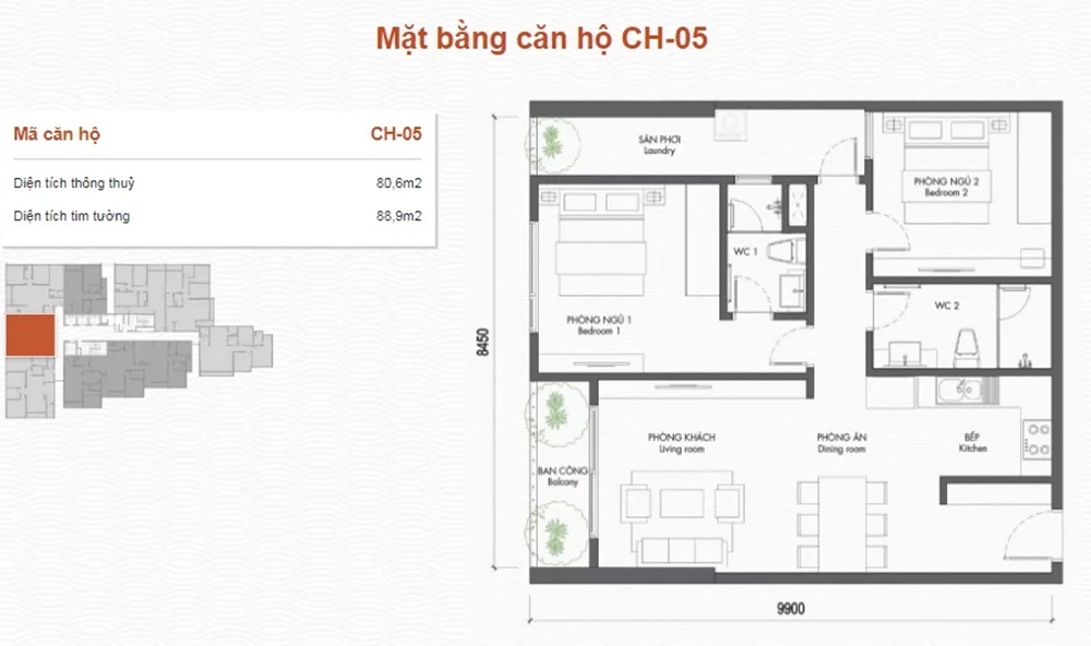 Thiết kế căn hộ Premier Berriver Long Biên