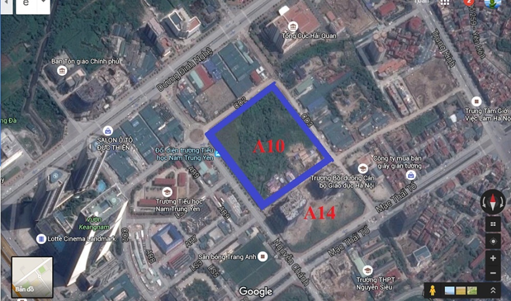 Vị trí dự án A10 Nam Trung Yên