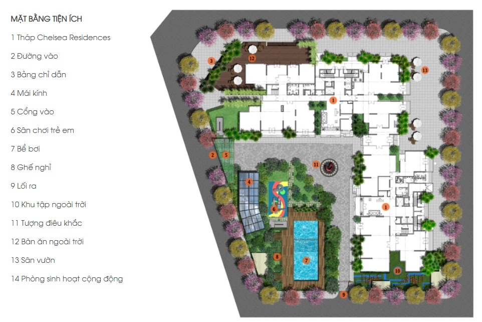 Tiện ích dự án chung cư Chelsea Residences