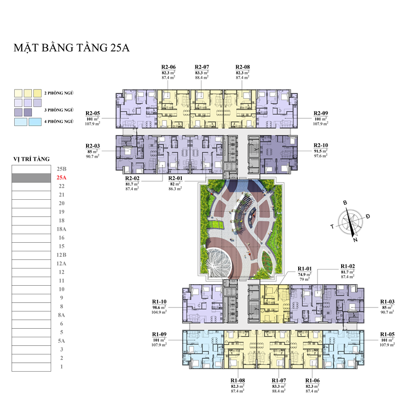 Mặt bằng và thiết kế căn hộ chung cư Florence Tower