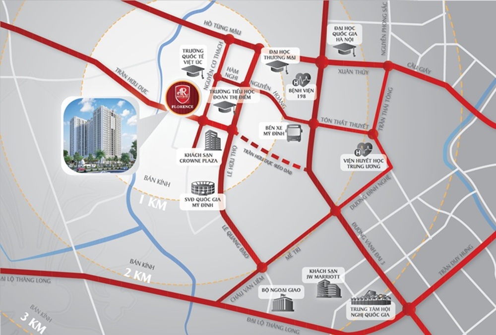 Vị trí dự án chung cư Florence Trần Hữu Dực