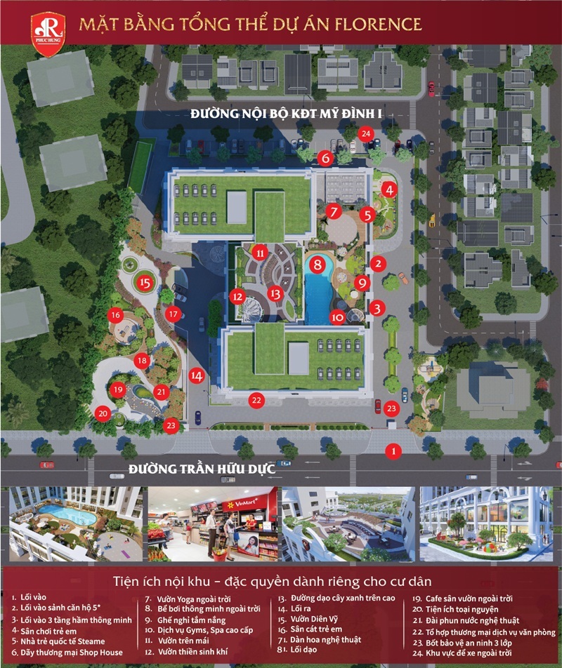 Tiện ích dự án chung cư Florence Mỹ Đình