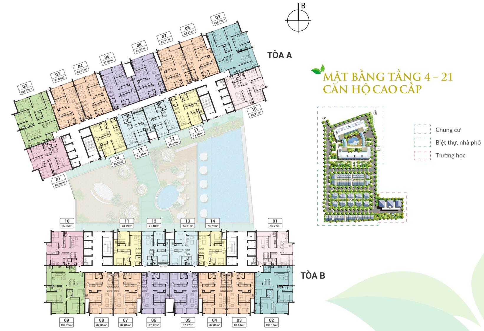 Mặt bằng chung cư Green Pearl Minh Khai