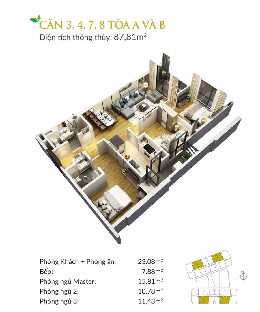 Thiết kế căn hộ Green Pearl