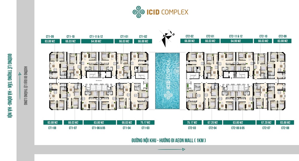 Mặt bằng dự án chung cư ICID Complex Lê Trọng Tấn