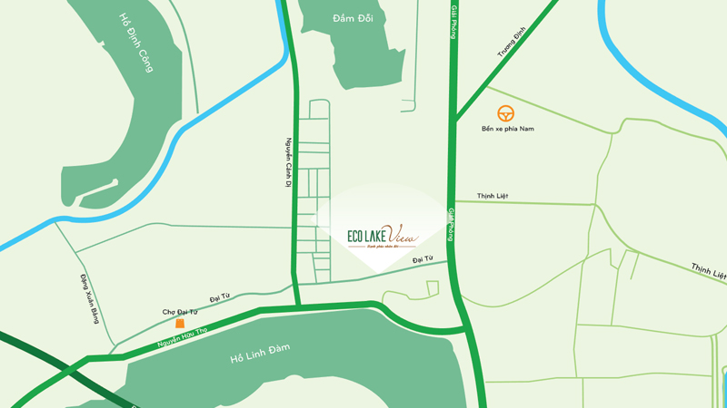 Vị trí dự án Eco Lake View 32 Đại Từ