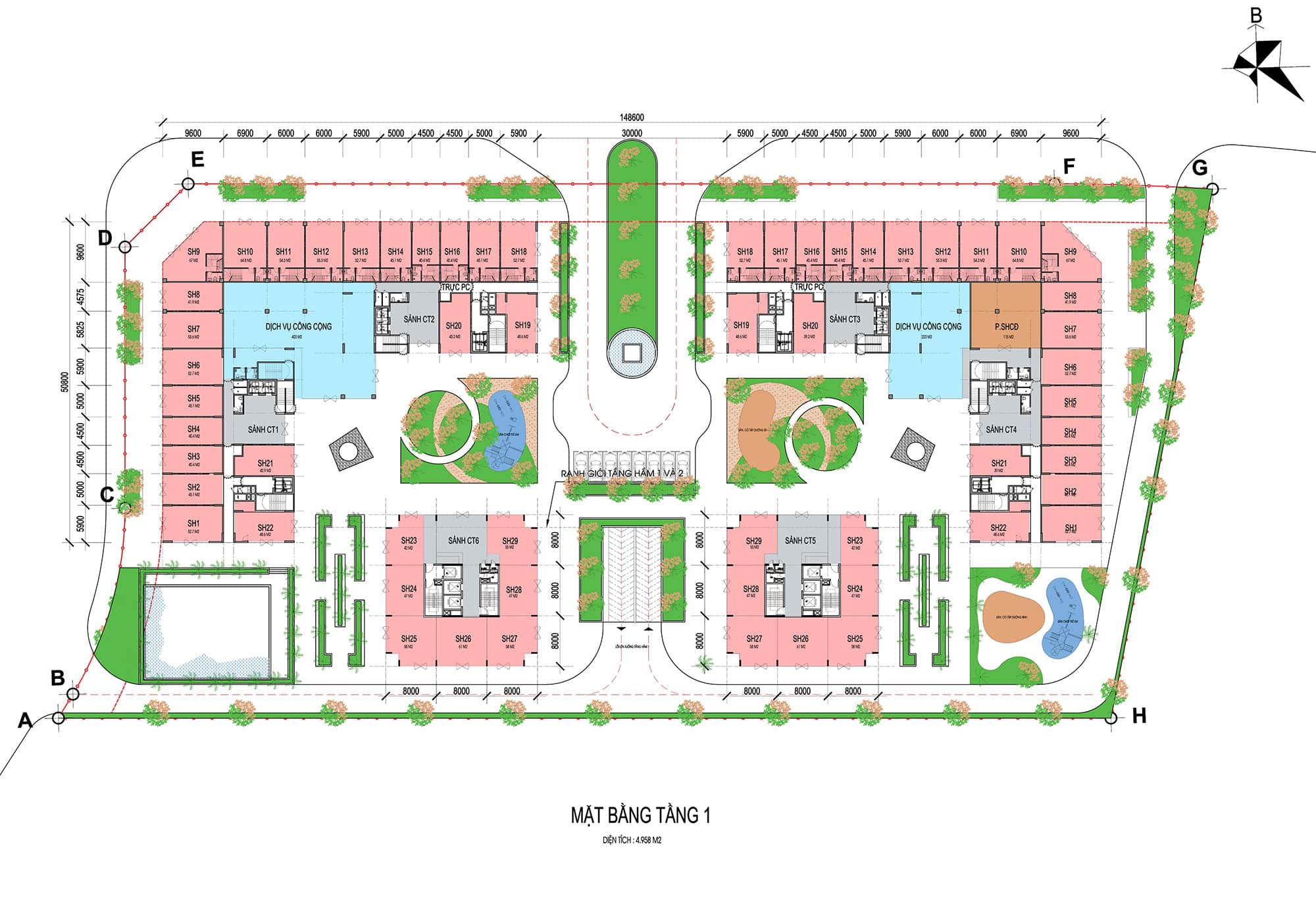 Mặt bằng dự án Eco Smart City Long Biên