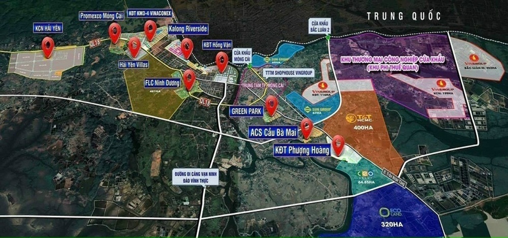 Vị trí dự án Ecopark Móng Cái