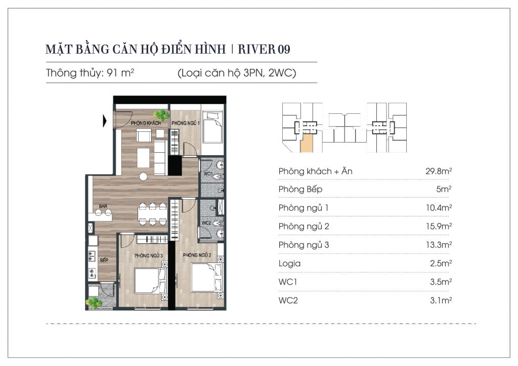 Thiết kế chi tiết căn hộ Euro River Tower