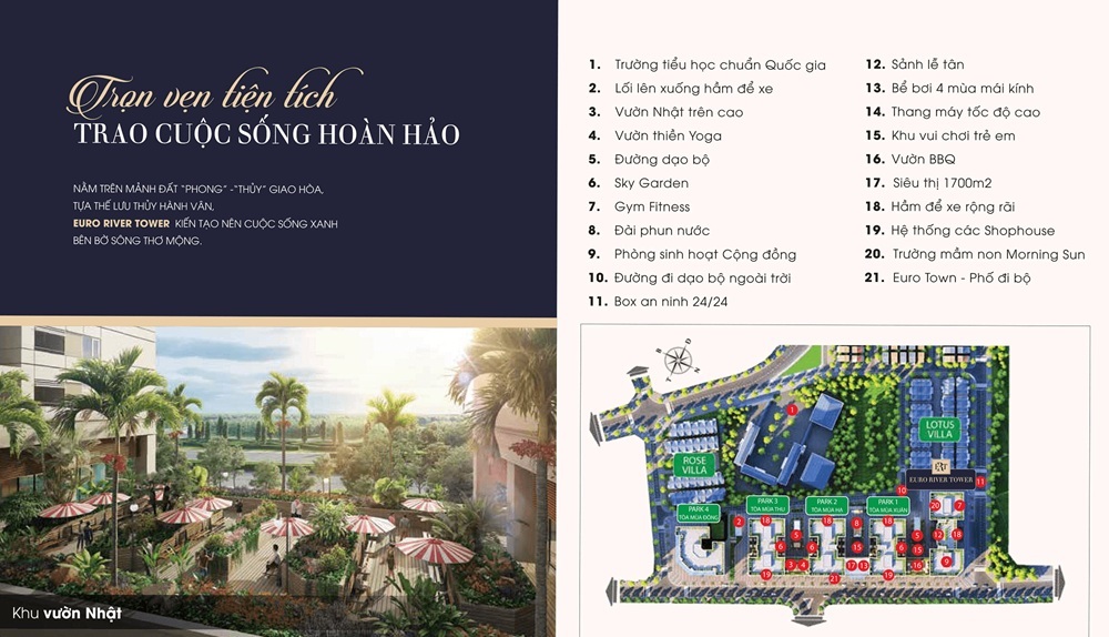 Tiện ích dự án chung cư Euro River Tower