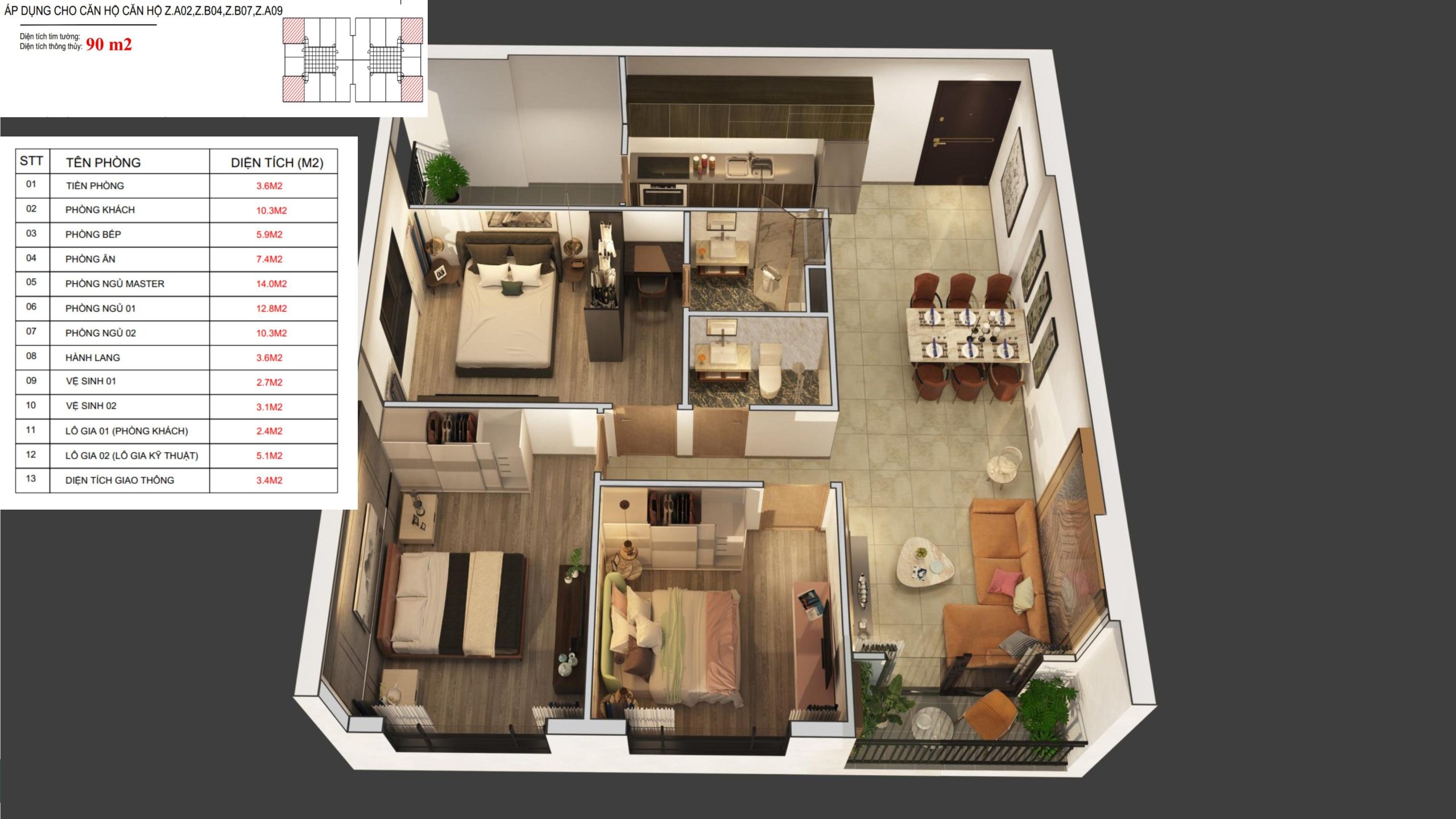 Thiết kế căn hộ Feliz Homes Hoàng Văn Thụ