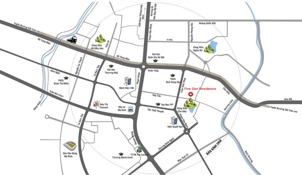 Vị trí dự án chung cư Five Star Residence Cầu Giấy
