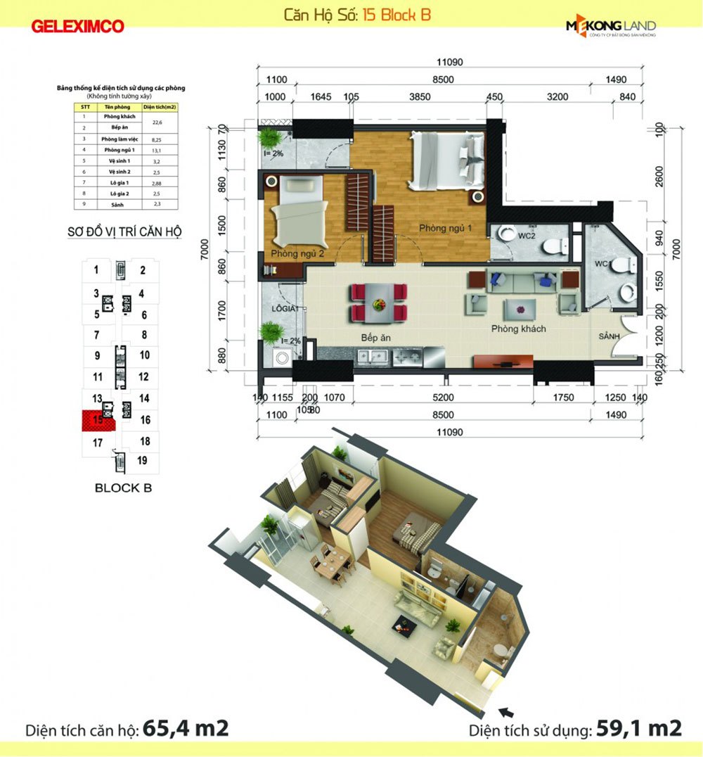 Thiết kế căn hộ Gemek Tower Lê Trọng Tấn