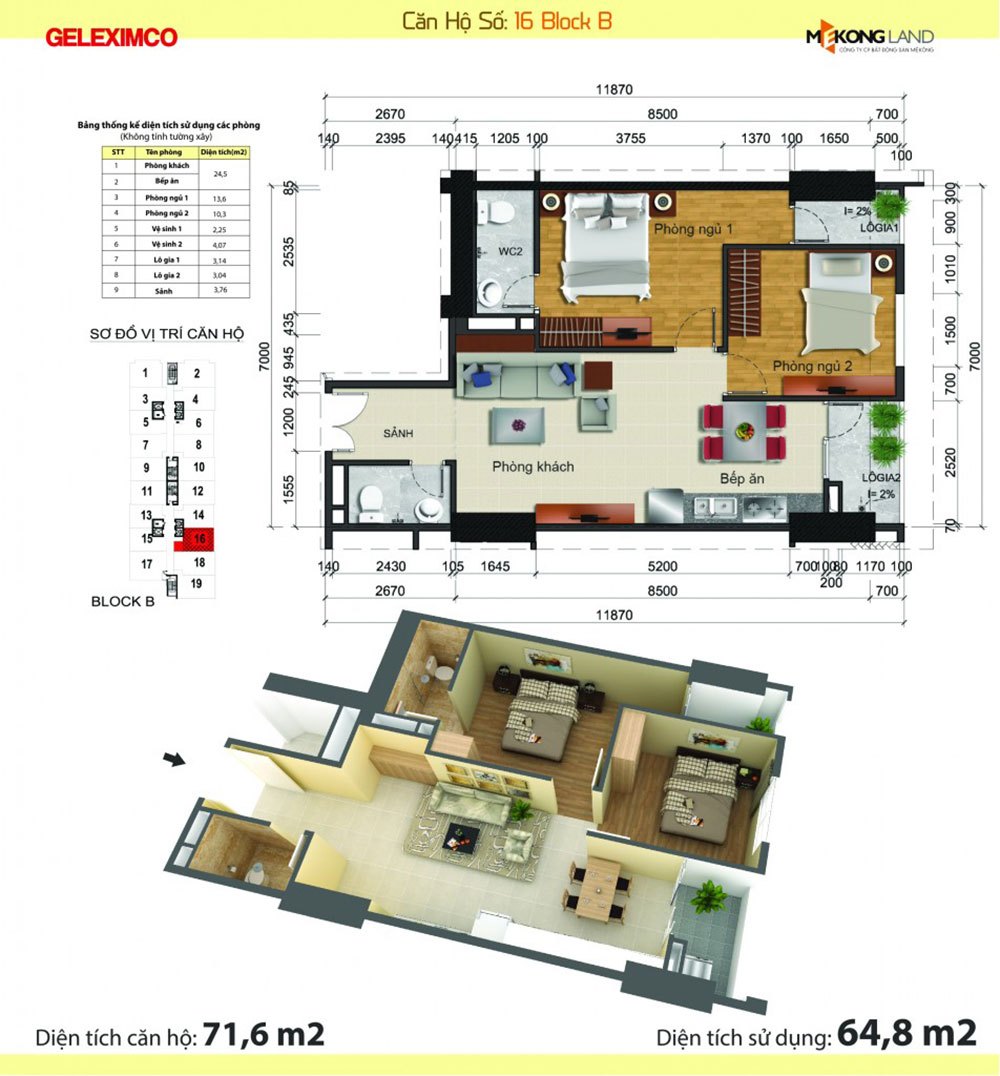 Thiết kế căn hộ Gemek Tower Lê Trọng Tấn