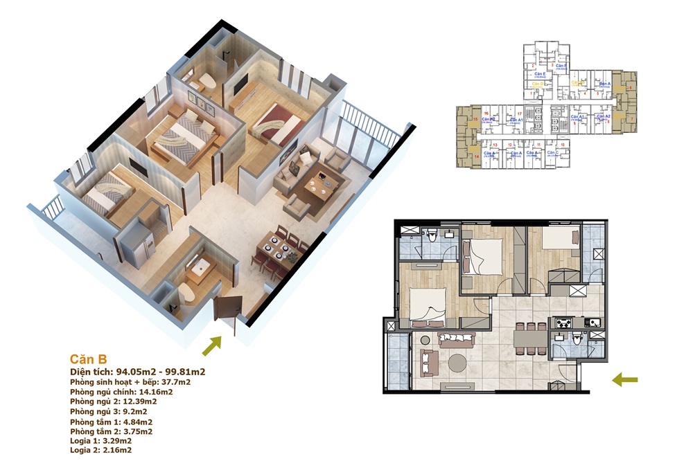 Thiết kế mặt bằng căn hộ Goldmark City
