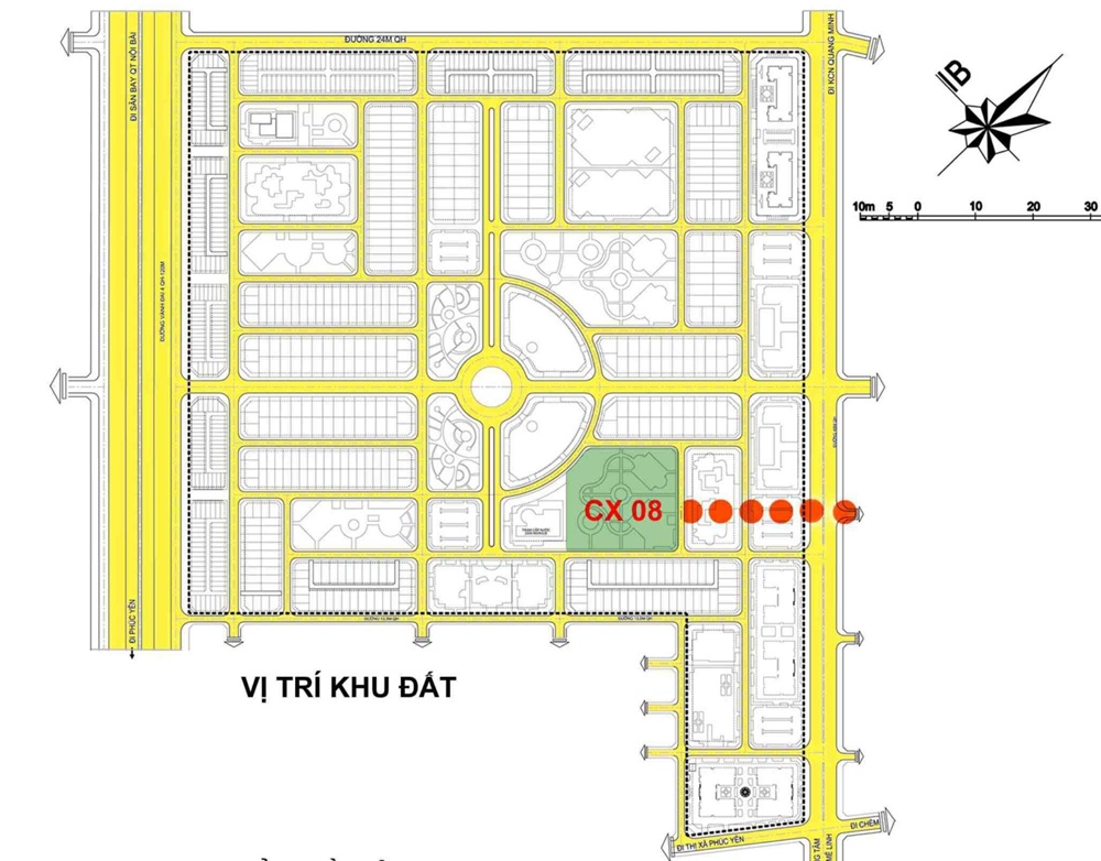 Mặt bằng biệt thự liền kề dự án HUD Mê Linh Central