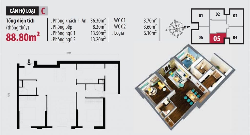 Thiết kế căn hộ dự án Hà Nội Paragon