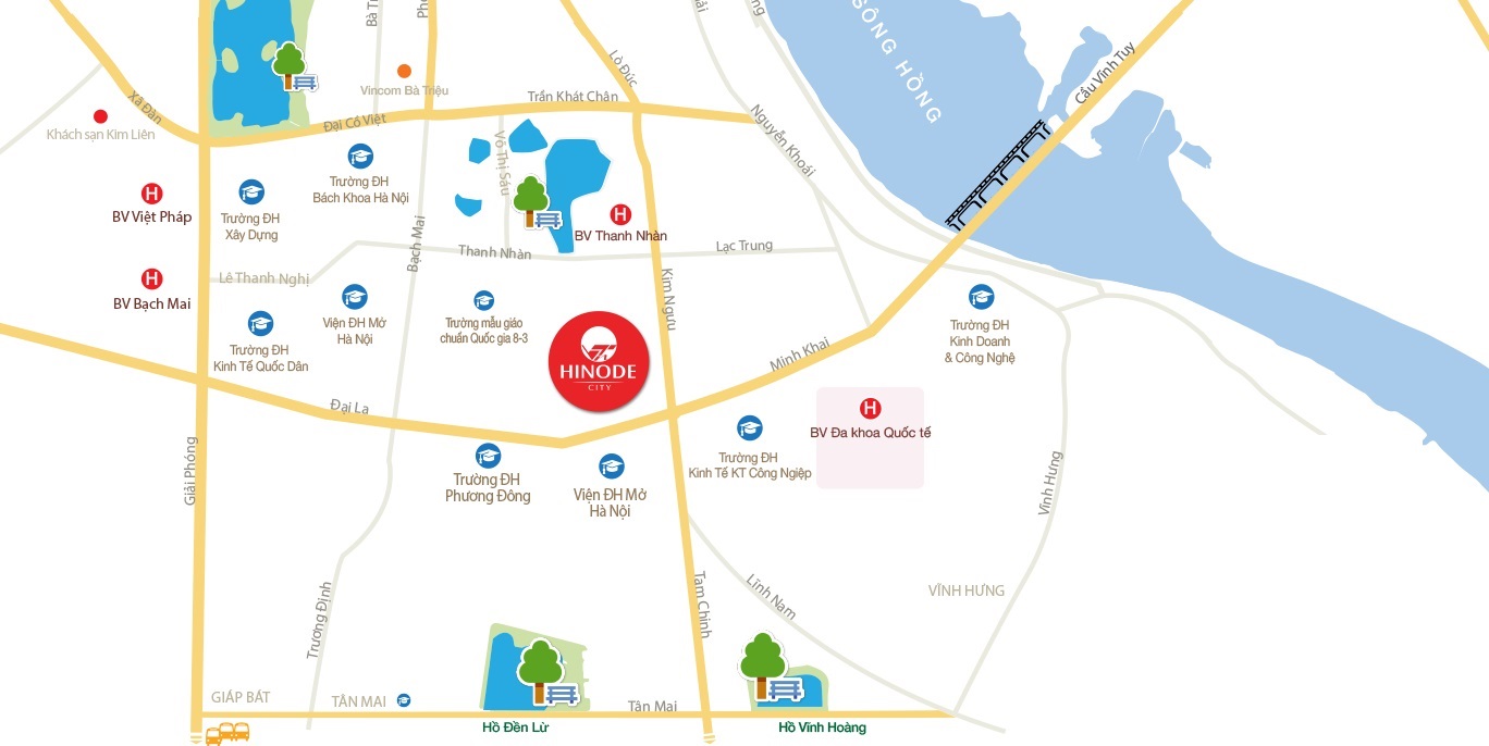 Vị trí dự án Hinode City Minh Khai