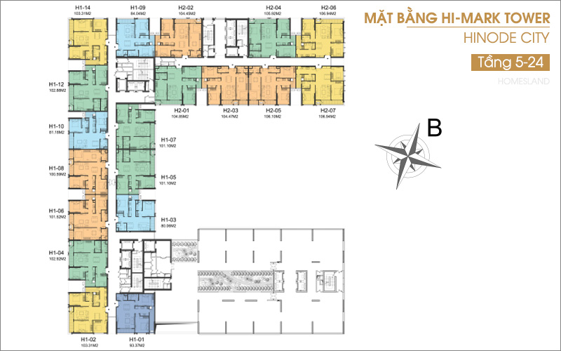 Mặt bằng dự án Hinode City Minh Khai