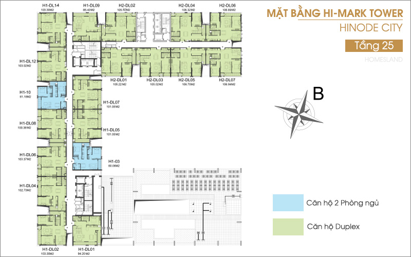 Mặt bằng dự án Hinode City Minh Khai