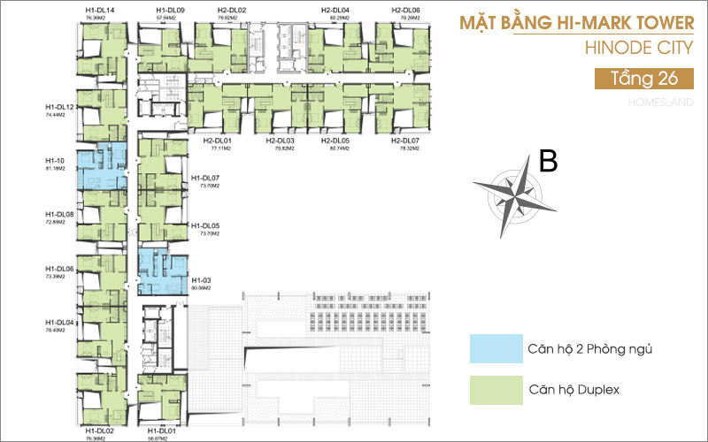 Mặt bằng dự án Hinode City Minh Khai