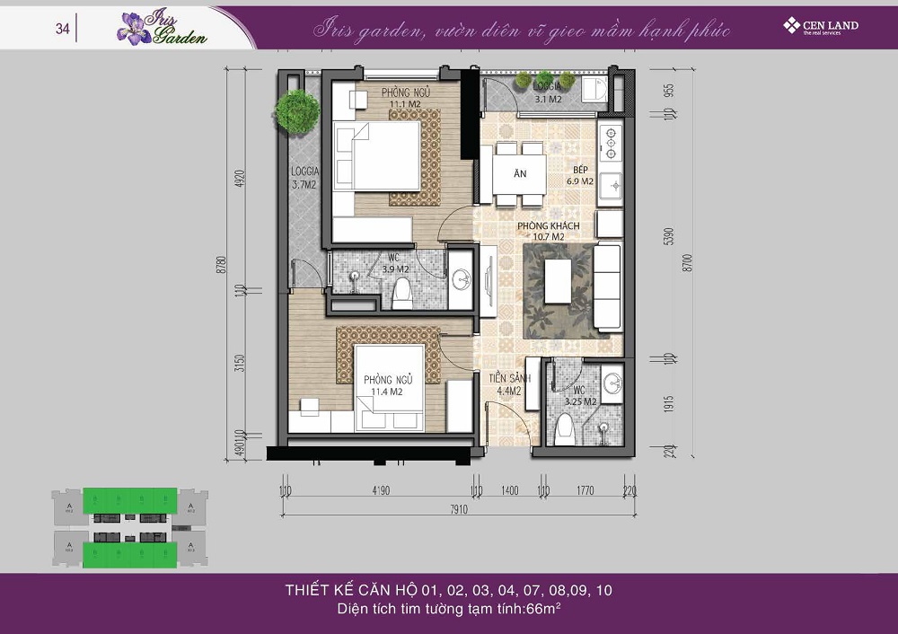 Thiết kế căn hộ Iris Garden Trần Hữu Dực