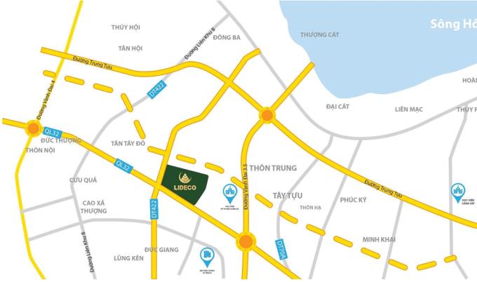 Vị trí dự án khu đô thị Lideco Bắc 32