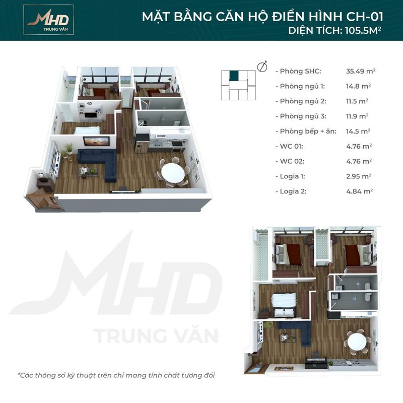Thiết Kế Căn Hộ MHD Trung Văn Tố Hữu