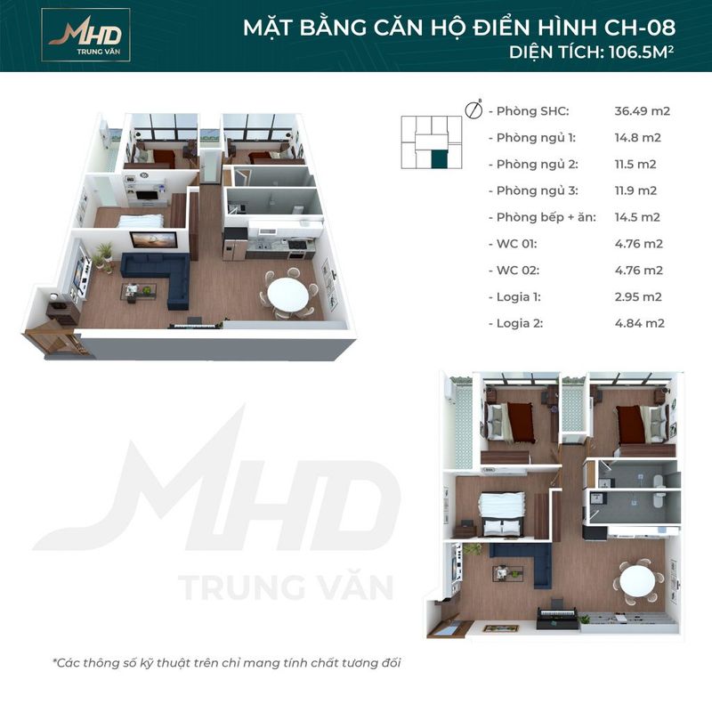 Thiết Kế Căn Hộ MHD Trung Văn Tố Hữu