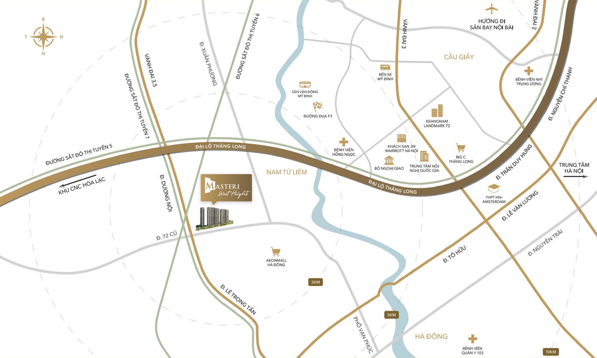 Vị Trí Dự Án Masteri West Heights Tây Mỗ