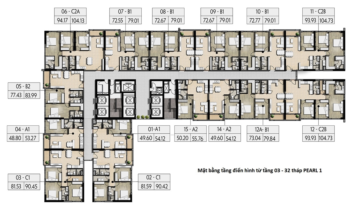 Mặt bằng dự án chung cư Mỹ Đình Pearl